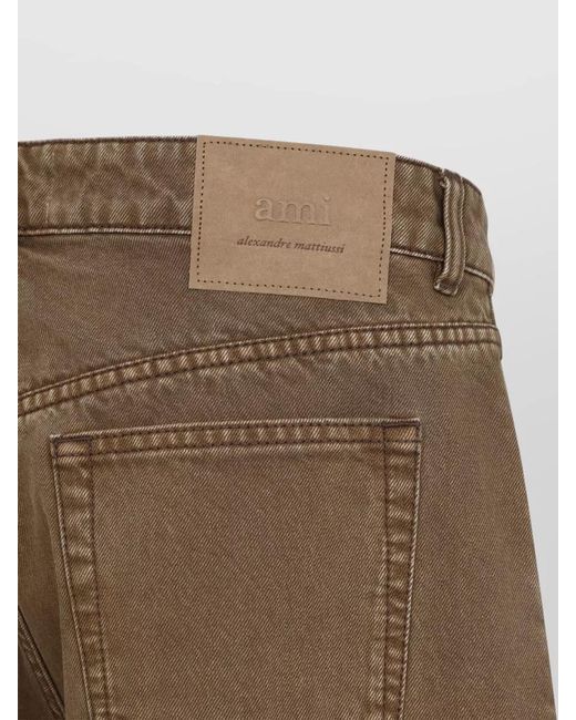 AMI Brown Wide-Leg Oversized Jeans for men