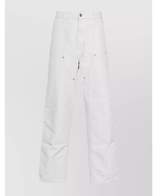 Carhartt White Double Knee Organic Cotton Pants for men