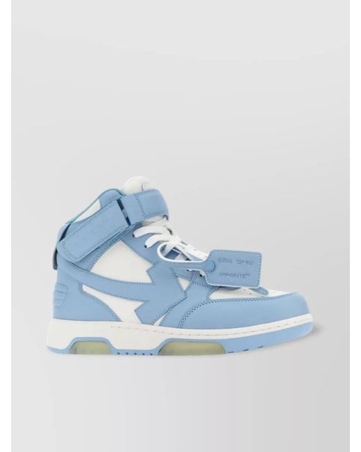 Off-White c/o Virgil Abloh Blue Calf Leather High-Top Sneakers for men