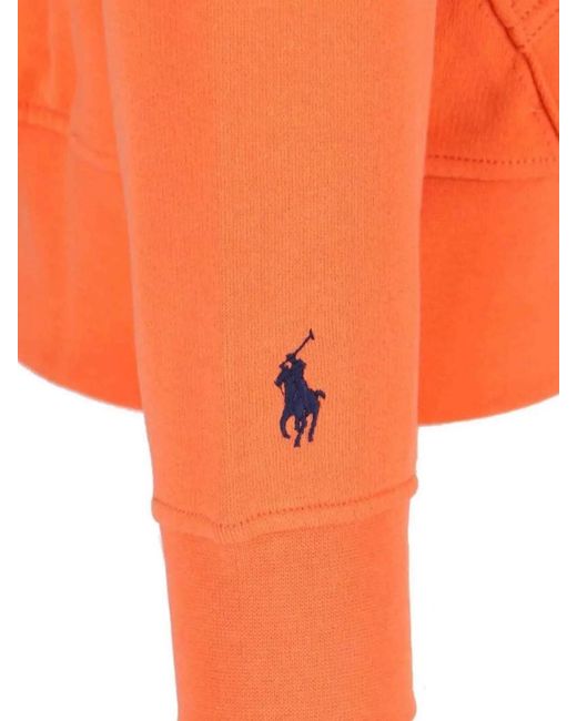 Polo Ralph Lauren Orange Logo Hooded Sweatshirt for men