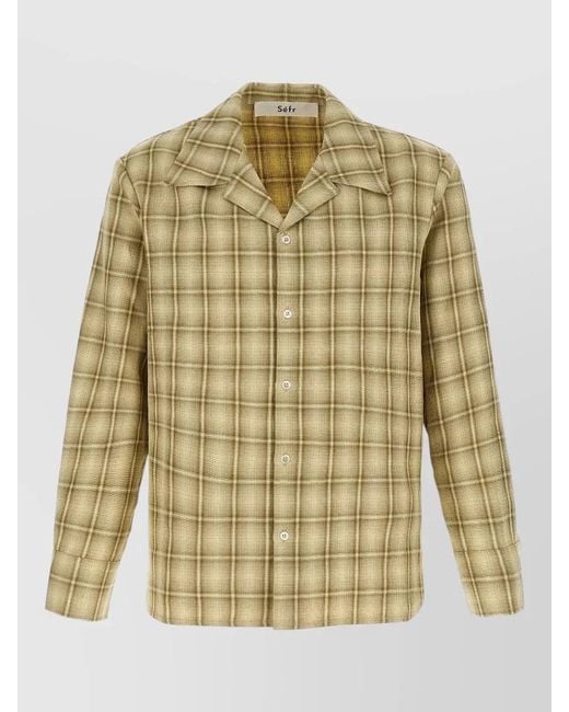 Séfr Metallic Ignacio Shirt Long Cuffed Plaid Pattern for men