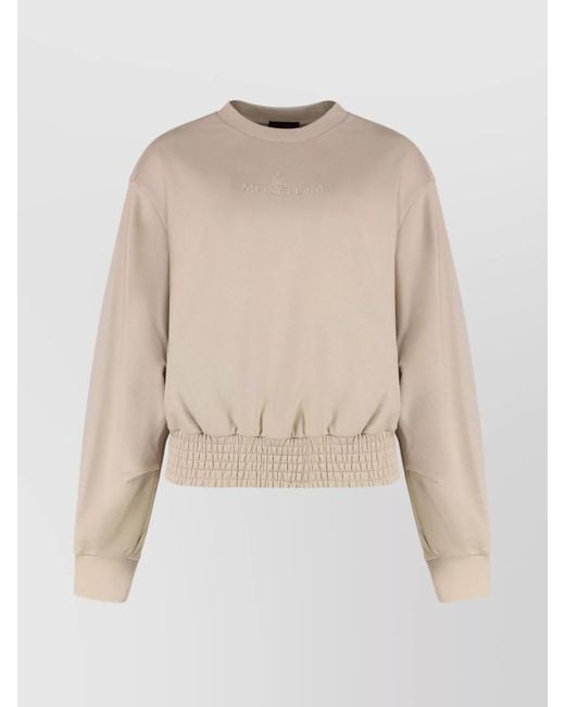Moncler Natural Cotton Crew-Neck Sweatshirt