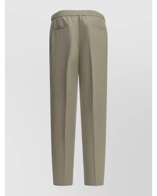 Brunello Cucinelli Green Linen Cotton Shorts Back Pockets Pleats for men