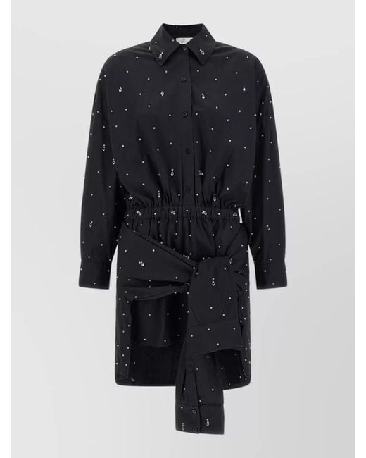 GIUSEPPE DI MORABITO Blue Cotton Double Shirt Mini Dress
