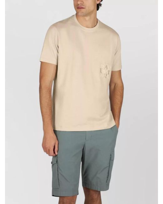 Paul & Shark Natural Jersey T Shirt Bold Embroidery Cotton for men