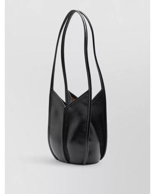 Hereu Black Calella Leather Tote Bucket Bag