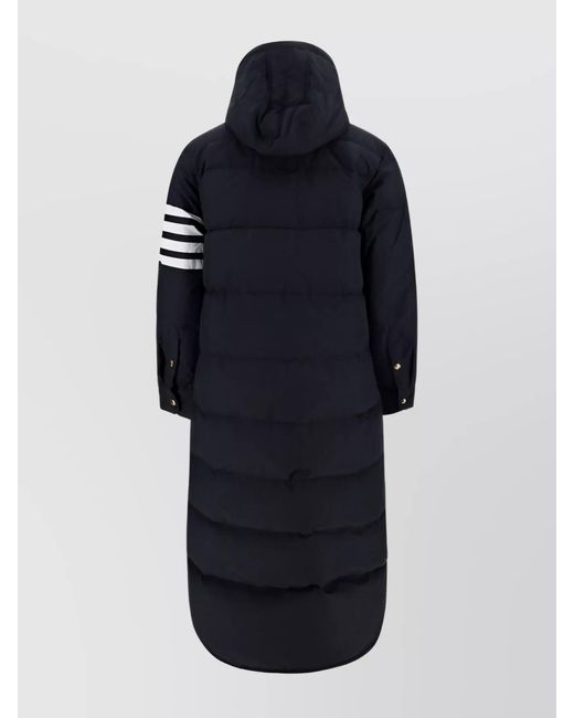 Thom Browne Blue Down Hooded Puffer Coat
