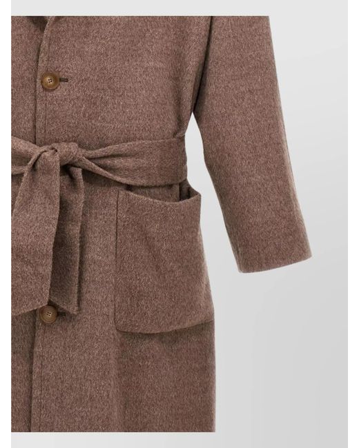 Etro Brown Wool Single Breasted Coat for men