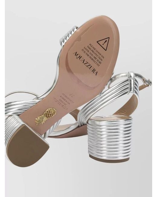 Aquazzura Multicolor Sundance 50 Mm Block Heel Ankle Strap Sandals