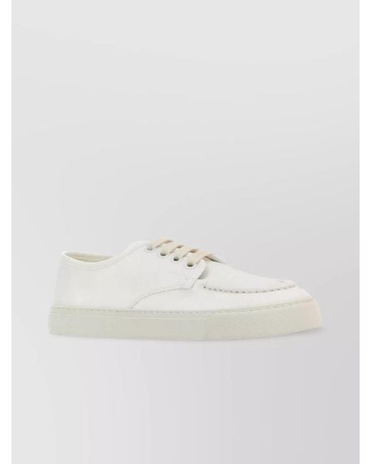 Prada White Canvas Low-Top Sneakers for men