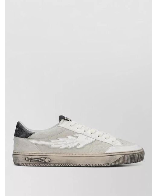 ENTERPRISE JAPAN White Jupiter Rocket Sneakers Contrast Heel Suede Panels for men