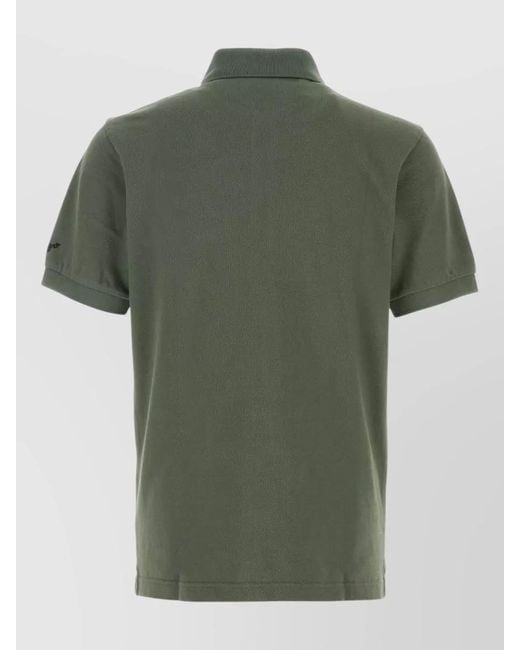 KENZO Green Piquet Polo Shirt Short Sleeves Regular Fit for men