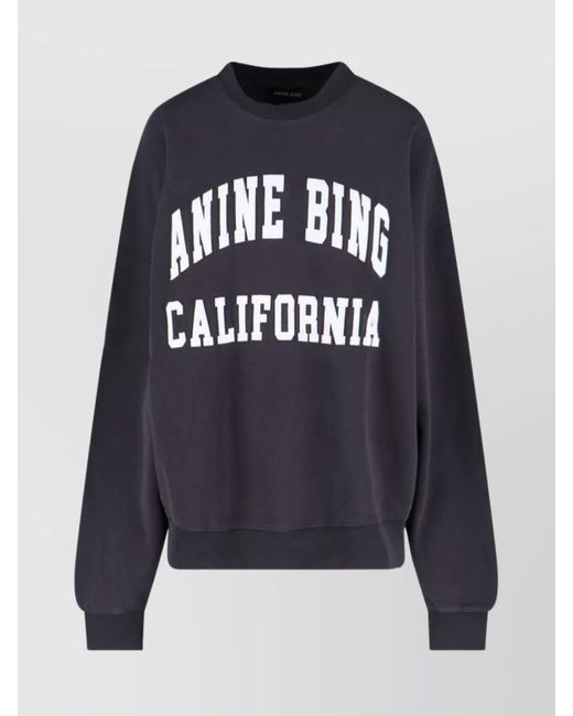 Anine Bing Blue Knit Crew Neck Sweatshirt