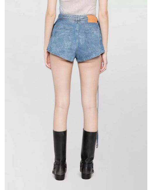 DIESEL Blue Denim Distressed Wrap-Effect Short Shorts