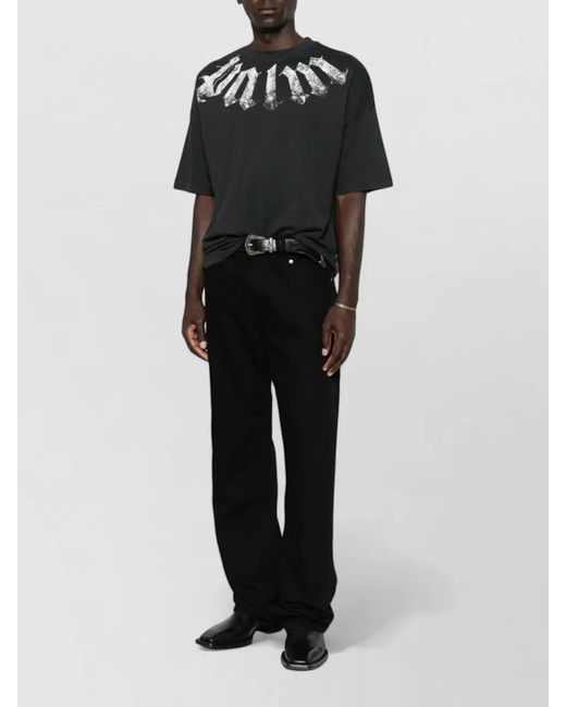 Palm Angels Black Logo Crew Neck Graphic Print T Shirt for men