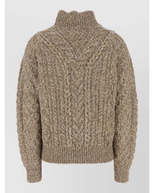 Isabel Marant Brown Bolinea Stretch Cotton High Neck Sweater