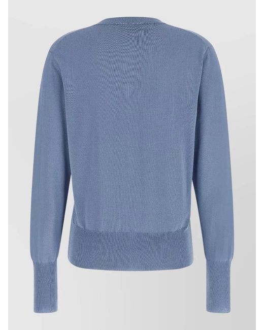 Vivienne Westwood Blue Bea Knit Cardigan Long Sleeves Crew Neck