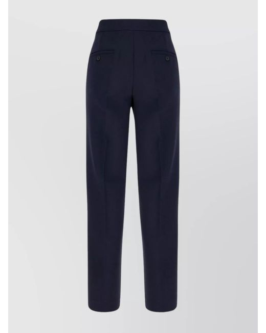Max Mara Blue Wool Blend Tailored Trousers