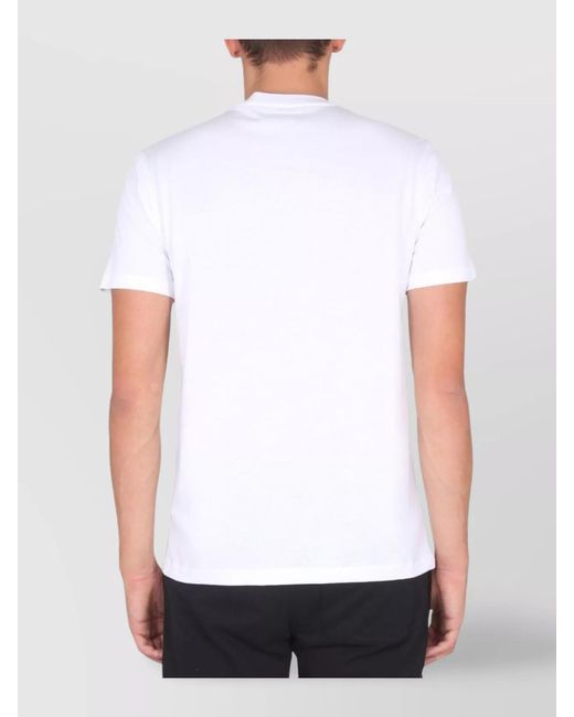 Moschino White Logo Print Cotton Crewneck T-Shirt for men