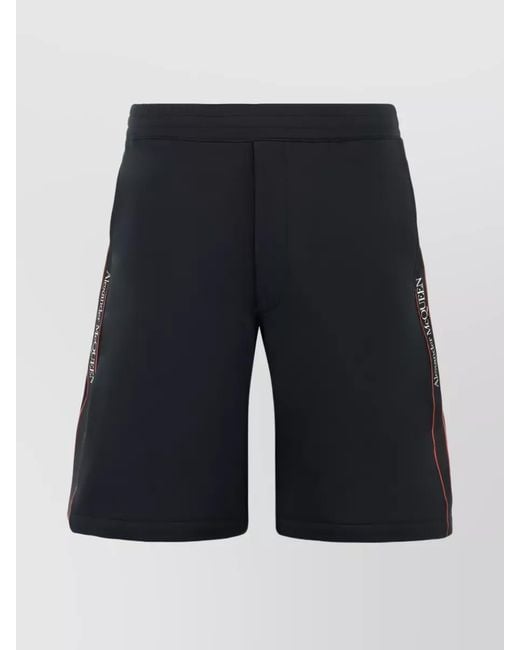 McQueen Blue Cotton Bermuda Shorts for men