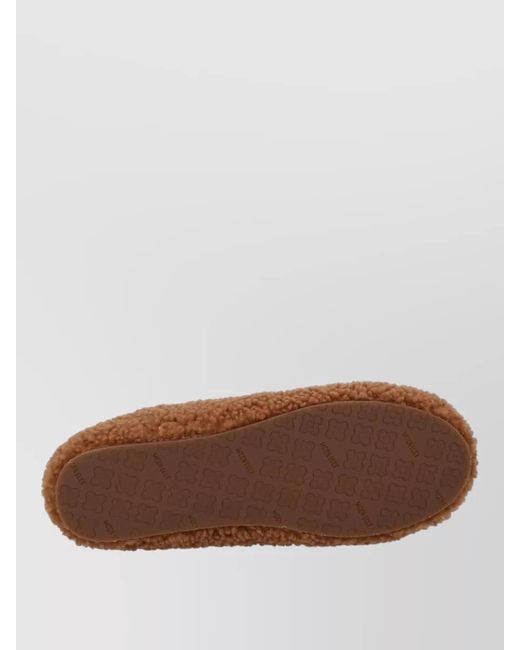 Moon Boot Brown Shearling Ballerina Flats