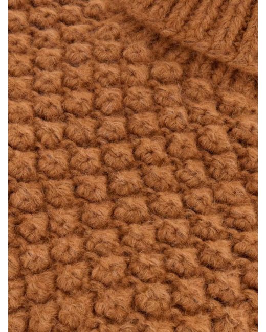 Dolce & Gabbana Brown Alpaca-Blend Ribbed Turtleneck Jumper