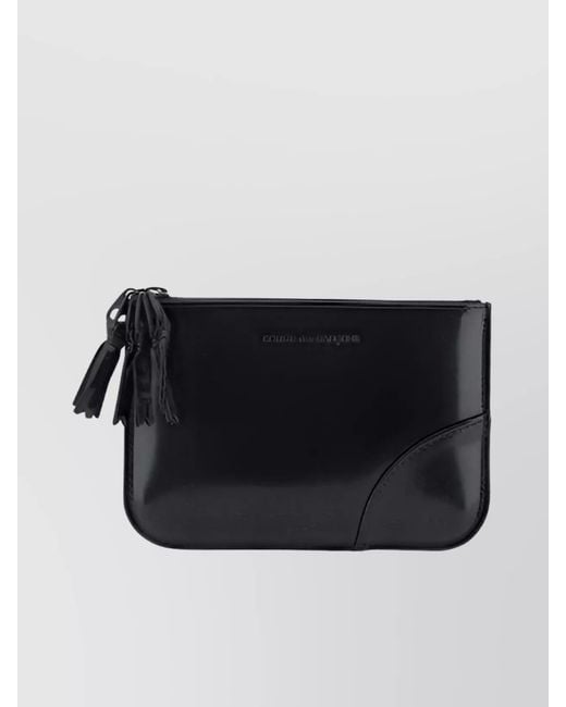 Comme des Garçons Black Leather Zip Wallet for men