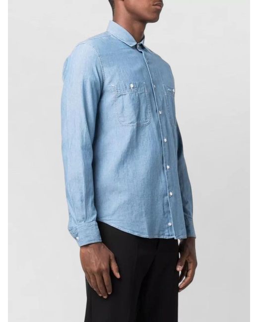 Aspesi Blue Cotton Casual Shirt for men