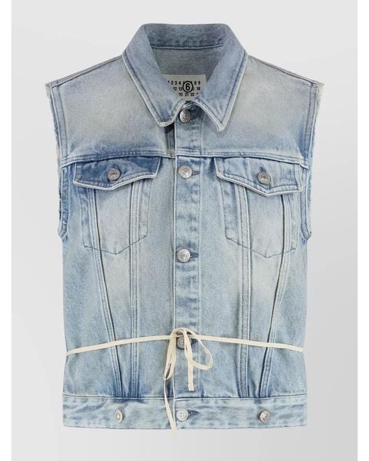 MM6 by Maison Margiela Blue Denim Midi Dress Removable Skirt Belt