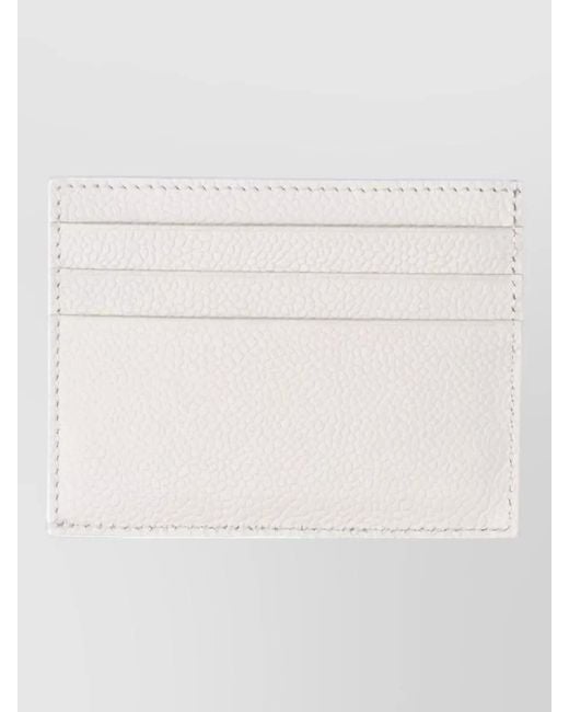 Thom Browne White Textured Finish Keyring And Card Holder