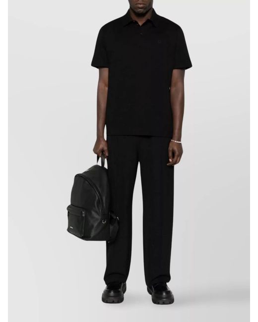 Givenchy Black Cotton Piqué Short-Sleeve Polo Shirt for men