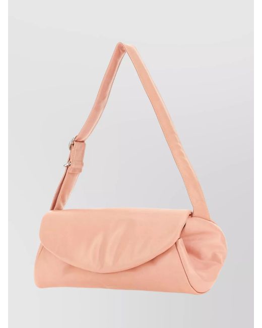 Jil Sander Pink Cannolo Large Nappa Leather Padded Shoulder Bag