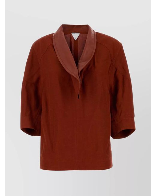 Bottega Veneta Red Viscose Linen Shirt for men