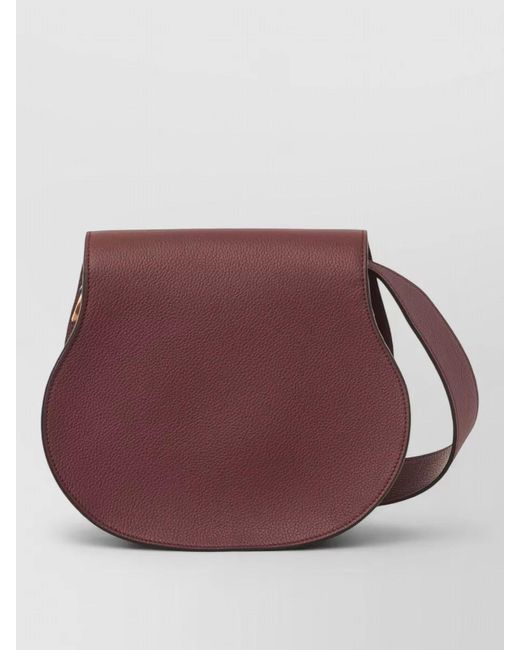 Chloé Purple Marcie Leather Saddle Bag