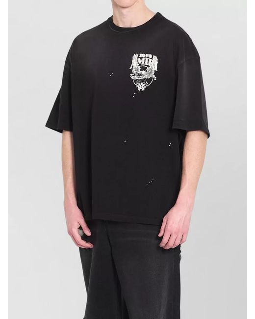 Amiri Black Eagle Loose Fit Cotton Jersey T Shirt for men