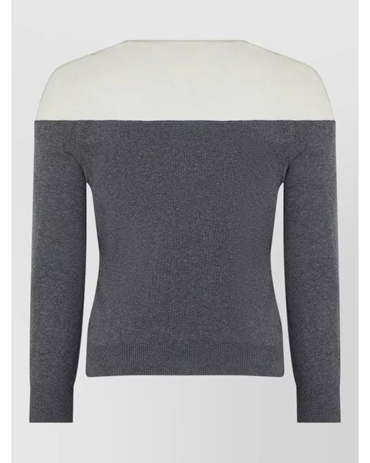 MM6 by Maison Margiela Gray Cotton Cardigan Transparent Insert Detail