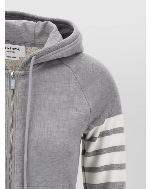 Thom Browne Gray Cotton Zip-Up Hoodie