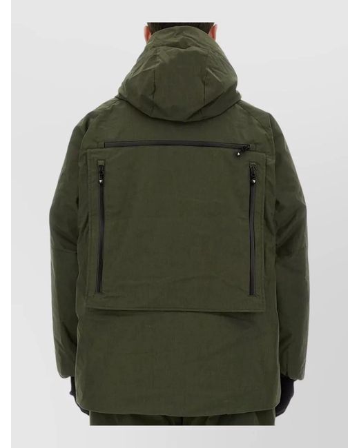 South2 West8 Green Nanga Hooded High Collar Utility Jacket for men
