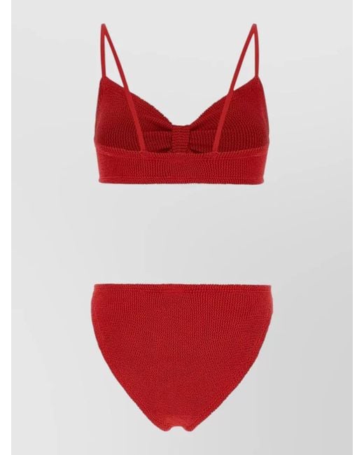 Hunza G Red Crinkle Bikini