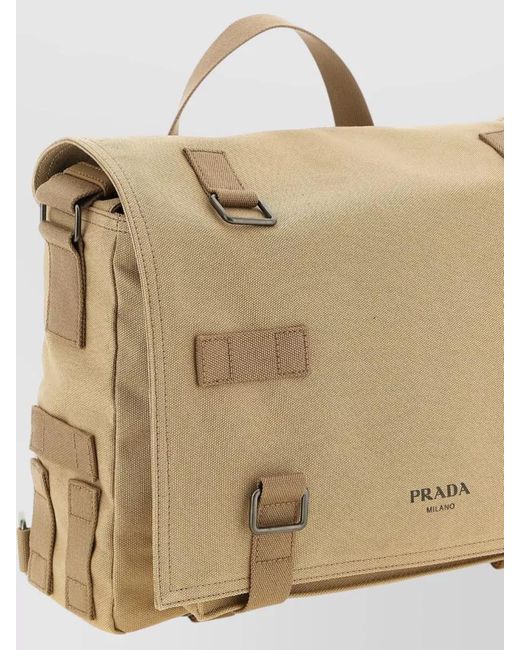 Prada Natural Canvas Shoulder Bag for men