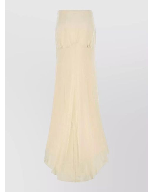ARMARIUM White Rima Satin Skirt High Low Floor Length