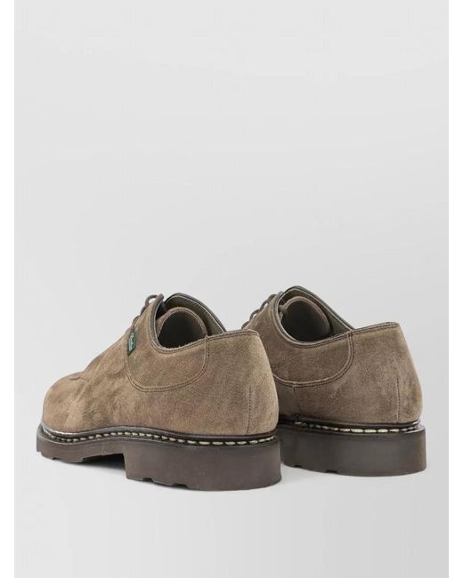 Paraboot Brown Calf Leather Derby Shoes for men