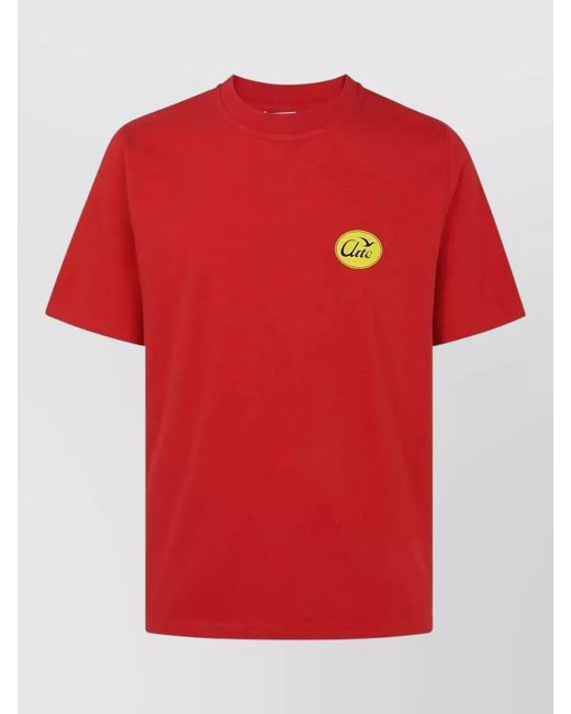 Arte' Red Bird Emblem Circle Logo Crew Neck T Shirt for men