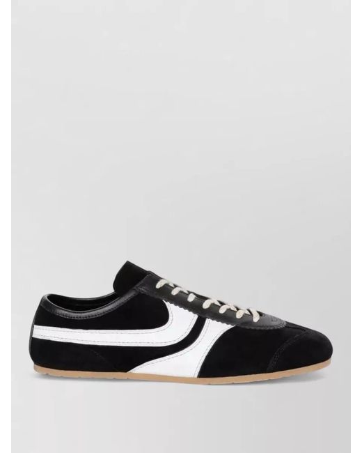 Dries Van Noten Black Leather Low-Top Sneakers for men
