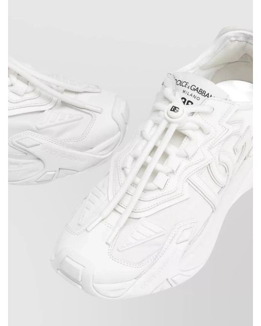 Dolce & Gabbana White Logo Low-Top Sneakers