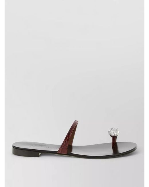 Giuseppe Zanotti Metallic Leather Crystal-Embellished Sandals