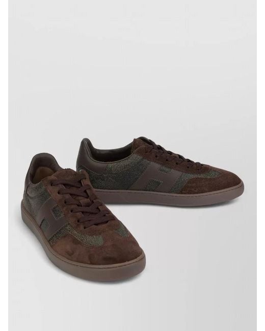 Hogan Brown Urban Lace Up Leather Suede Sneakers for men