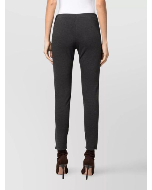 P.A.R.O.S.H. Black Suede Slim-Fit Trousers