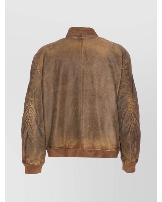 Golden Goose Deluxe Brand Brown Leather Relaxed-Fit Bomber Jacket for men