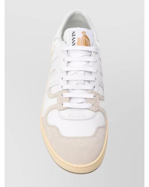 Lanvin White Leather Low-Top Sneakers for men